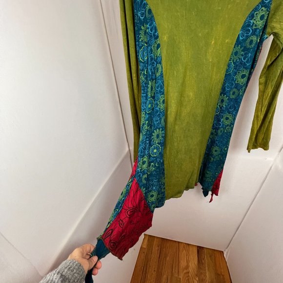 Karma Circle USA Intentionally Distressed Mixed Pattern Boho Tunic Dress - Picture 7 of 8